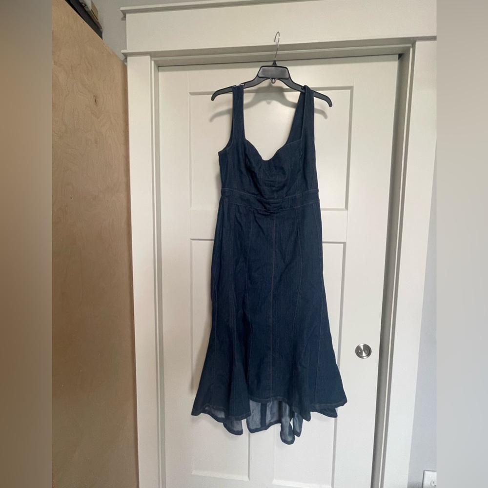 Blue Sleeveless Denim Dress